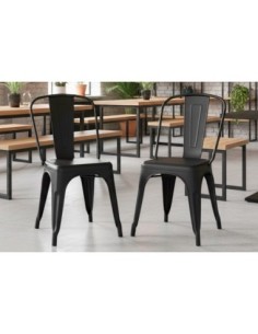 SILLA COMEDOR TOLIX NEGRO.