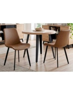 SILLA LIS CUIR MARRON