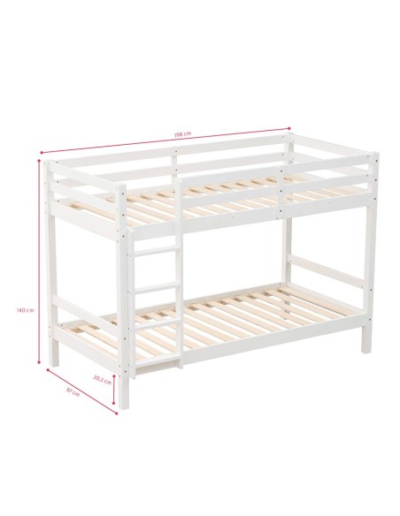 Litera de Madera Olivia Blanca 198x97x140 cm