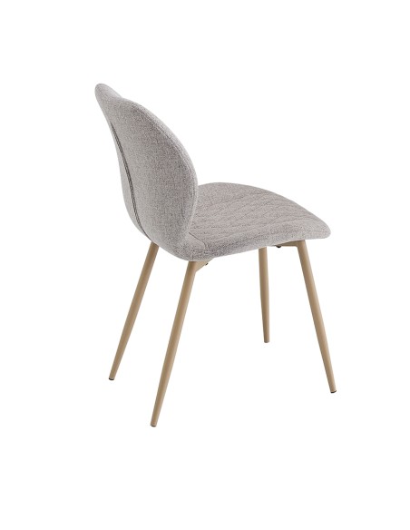 SILLA TAPIZADA AMLES BEIGE CON PATAS METÁLICAS