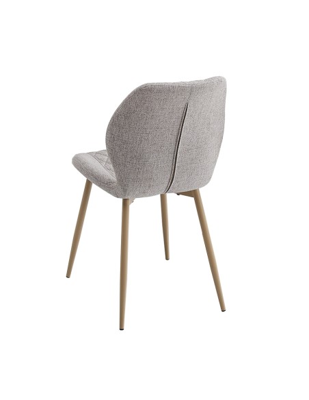 SILLA TAPIZADA AMLES BEIGE CON PATAS METÁLICAS