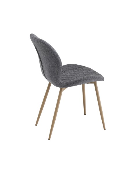 SILLA TAPIZADA AMLES GRIS CON PATAS METÁLICAS