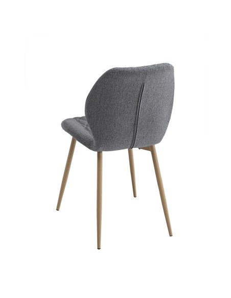 SILLA TAPIZADA AMLES GRIS CON PATAS METÁLICAS