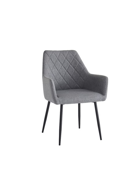 SILLÓN TAPIZADO DEVON CON BRAZOS Y PATAS NEGRAS