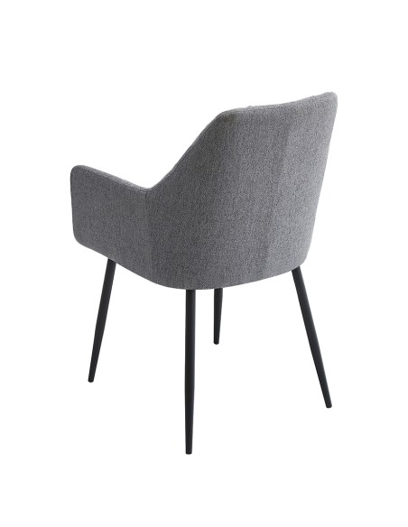 SILLÓN TAPIZADO DEVON CON BRAZOS Y PATAS NEGRAS