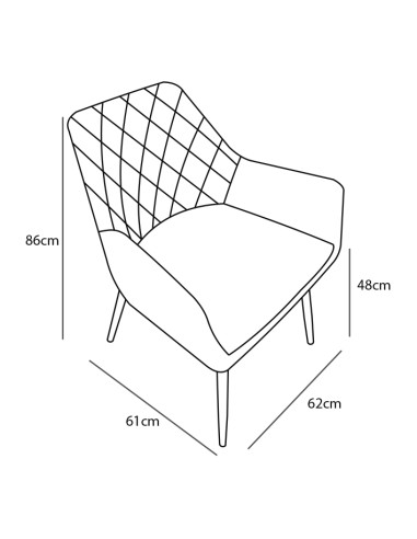 SILLÓN TAPIZADO DEVON CON BRAZOS Y...
