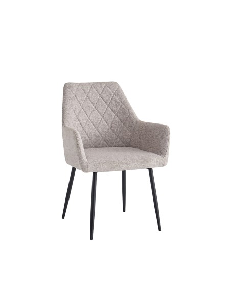 SILLÓN TAPIZADO DEVON CON BRAZOS Y PATAS NEGRAS