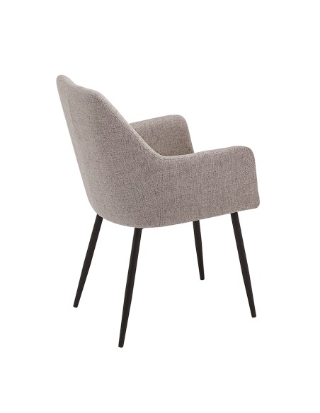 SILLÓN TAPIZADO DEVON CON BRAZOS Y PATAS NEGRAS