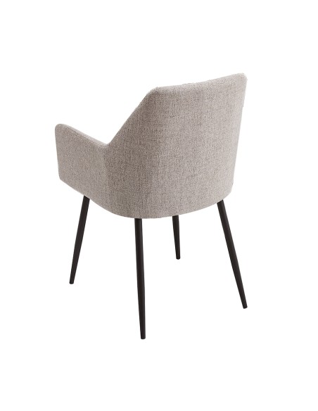 SILLÓN TAPIZADO DEVON CON BRAZOS Y PATAS NEGRAS