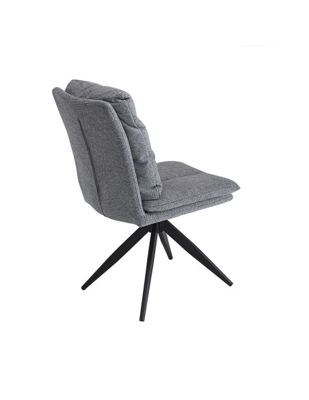 SILLA TAPIZADA SHELTON CON PATAS NEGRAS