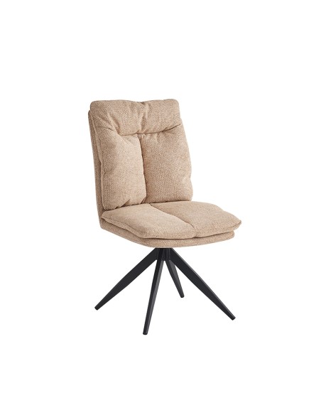 SILLA TAPIZADA SHELTON CON PATAS NEGRAS