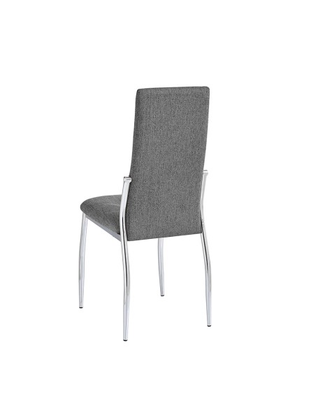 Silla Tapizada Kaori con Patas Cromadas