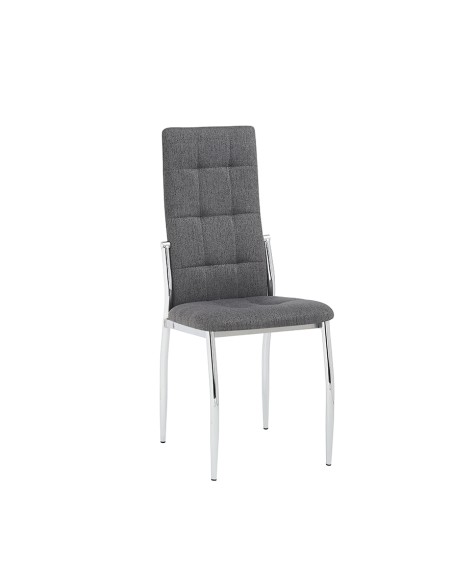 Silla Tapizada Kaori con Patas Cromadas