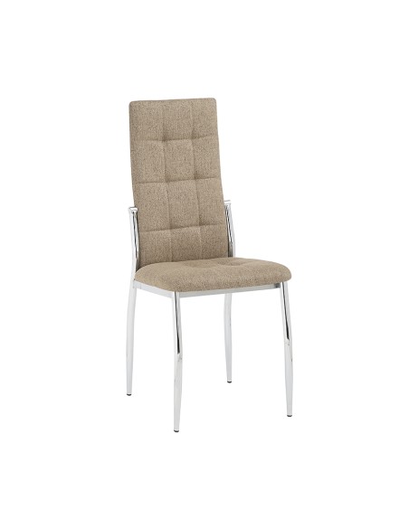 Silla Tapizada Kaori con Patas Cromadas