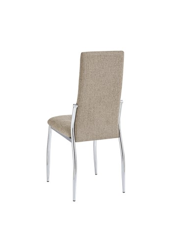 Silla Tapizada Kaori con Patas Cromadas