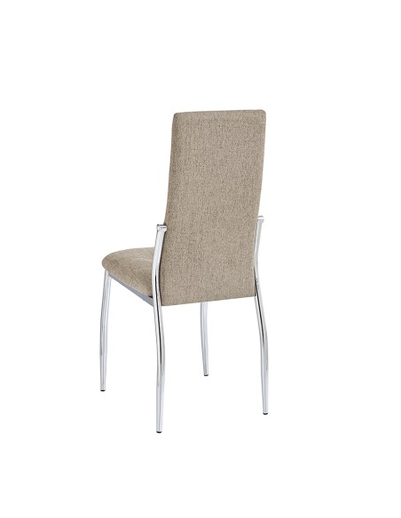 Silla Tapizada Kaori con Patas Cromadas