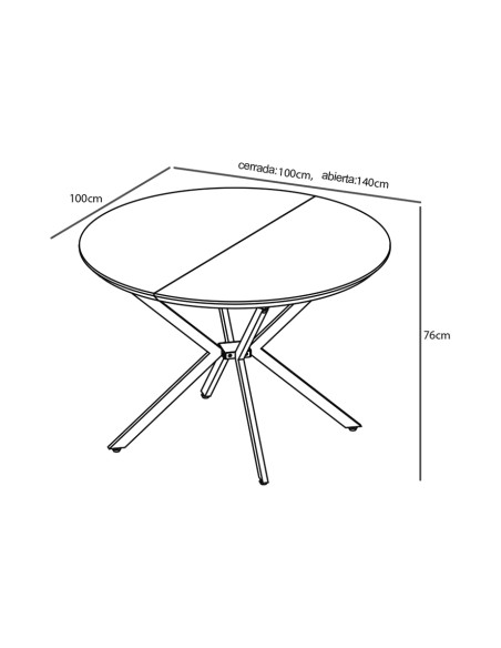 Mesa de Comedor Redonda Extensible Winsor 100-140 cm