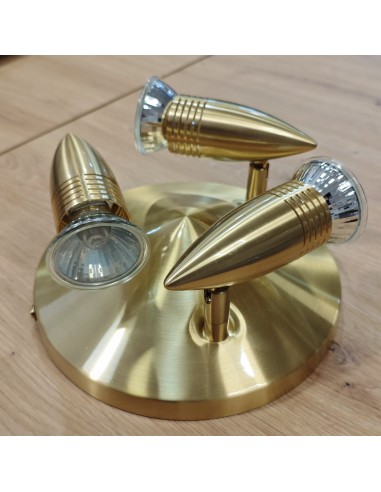 Plafón de Techo Dorado con 3 Focos...
