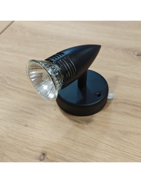 Foco de Superficie Negro Orientable con Base Redonda