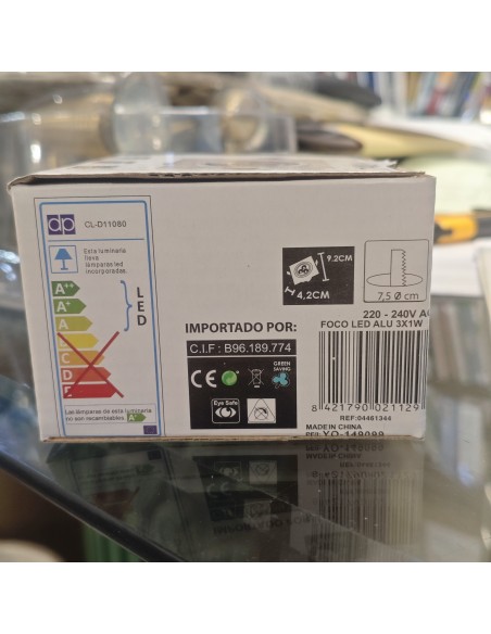Pack 3Uds. Foco LED Empotrable Cuadrado Aluminio 3W 270 Lúmenes 4500K Luz Neutra