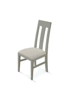 Silla de madera diseño moderno respaldo curvo y asiento tapizado