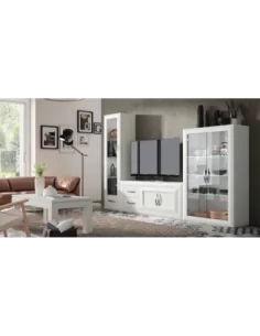 Salon modular moderno completo lacado color blanco mate
