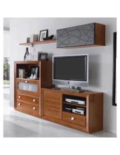 Composicion de salon colonial madera barnizada modular