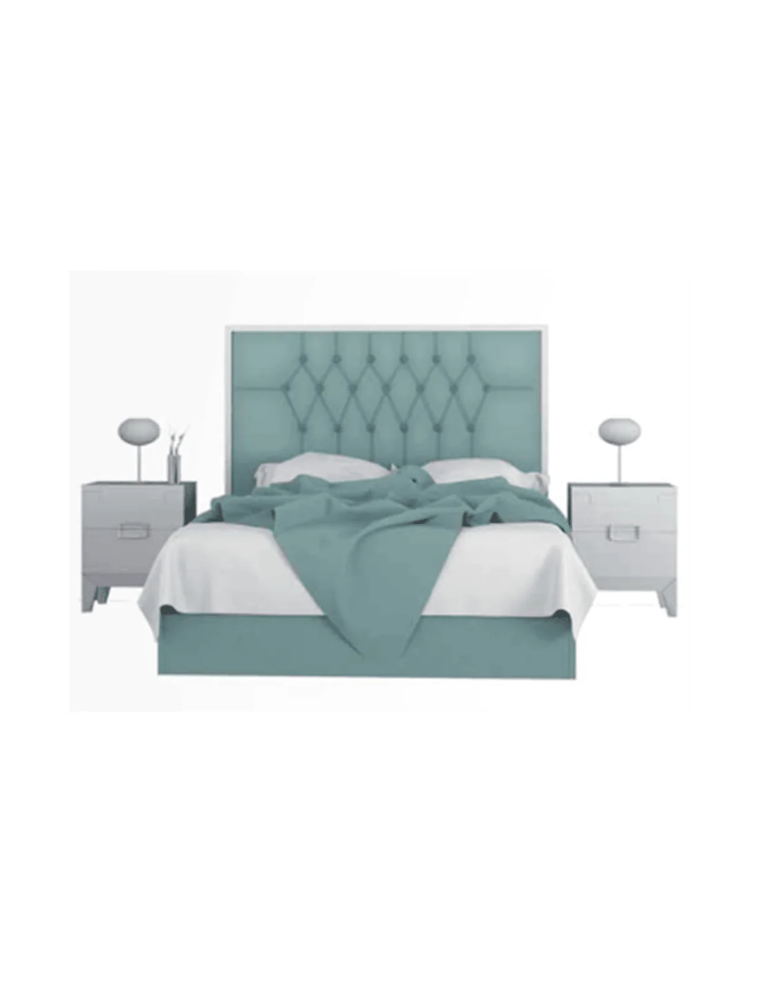 Cabecero cama tapizado romántico con capitone