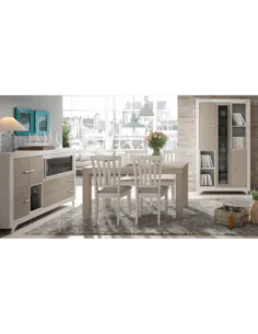 Conjunto de salon comedor con mesa y sillas a juego