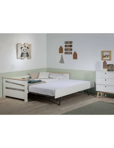 Cama Nido 90 x 190cm Modelo Libano Blanco Abierta