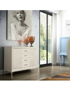 Aparador de salon modular estilo romantico con bancada isabelina