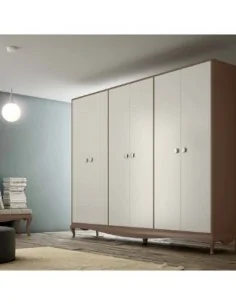 Armario modular estilo romantico con bancada isabelina de puertas abatibles