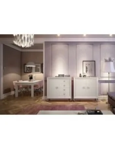 Composicion de comedor modular estilo romantico con bancada isabelina