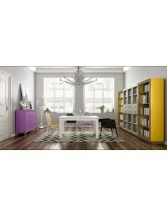 Composicion de comedor modular estilo romantico con estanteria