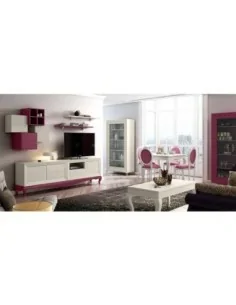 Composicion de salon estilo romantico con bancada isabelina