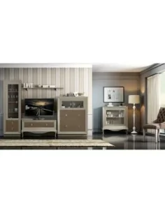 Composicion de salon modular estilo romantico con bancada isabelina