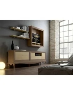 Composicion de salon modular estilo romantico con bancada isabelina