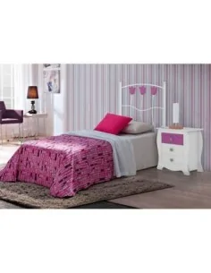 Conjunto de dormitorio Modelo Union Con detalles color Chicle
