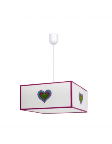 Colgante Amor 1xe27 Blanco/rosa Regx35x35