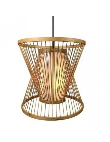 Colgante Bambu 1xe27 Croton Regx30x30 Cm