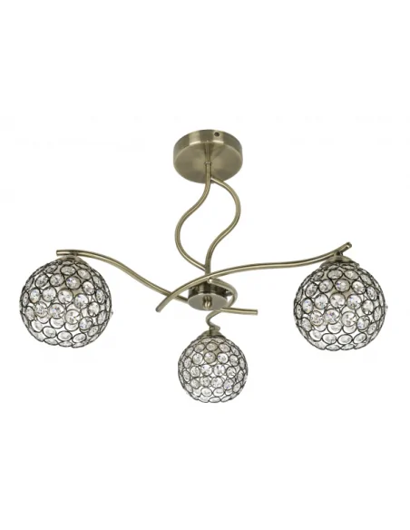 Lámpara de Techo Balbina 3xE27 Al.43xD.52cm Cuero