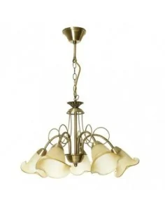 Lampara Adelfa 5xe14 Cuero...