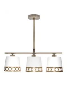 Lampara Dalia 3xe14 Blanco/oro