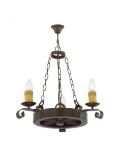 Lampara Rustico Rueda 3l...