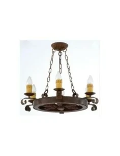 Lampara Rustico Rueda 5l...