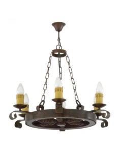 Lampara Rustico Rueda 6l...