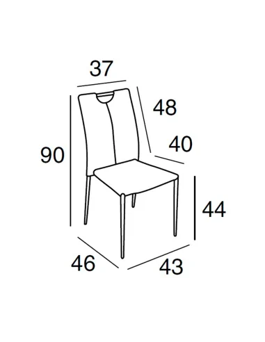 Silla de Comedor Rena Medidas
