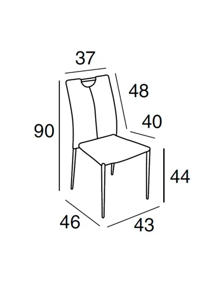 Silla de Comedor Rena Medidas