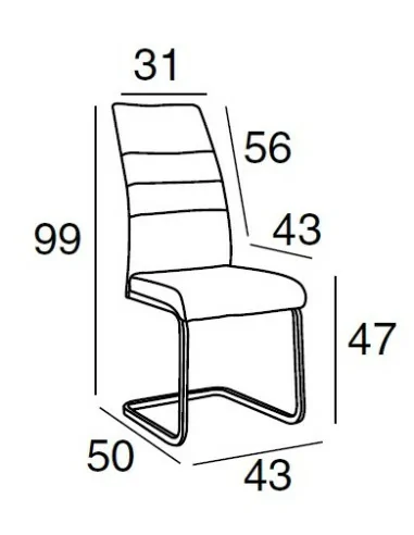 Silla de Comedor Rumel Medidas Silla de Comedor Rumel Medidas