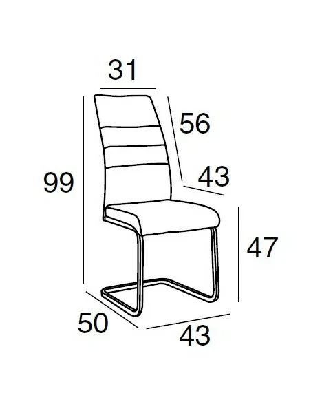 Silla de Comedor Rumel Medidas Silla de Comedor Rumel Medidas